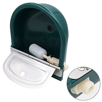 Automatic Waterer Cattle Water Bowls with Float Valve, Water Trough Cattle Drinking Waterer for Cattle Sheep Horse Pig Dog Farm Supplies,Green - color: Green