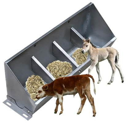 Livestock Feeding Trough, Widen Stainless Steel Design for Efficient Feeding of Pigs, Goats, Sheep, and Horses - size: L 0.5m/1.6ft 4 bit
