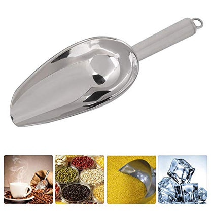 Food Scoop, 38oz Grain Scoop,Ice Flour Utility Scoop,Stainless Steel Multifunctional Ice Food Scoop Coffee Beans Dried Fruit Shovel Multi-Purpose Food Candy Shovel Kitchen Tools(38oz)