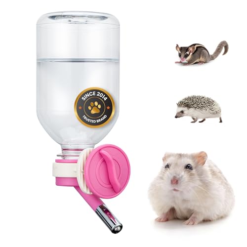 Choco Nose Patented Mini No-Drip Water Bottle/Feeder for Hamsters/Hedgehogs/Gliders/Rats/Mice/Other Small Pets and Animals - for Cages, Crates or Wall Mount. 10.2oz. Nozzle 10mm, Pink (C125) - color: C125 Pink, size: Hamsters-Hedgehogs-Sugar Gliders