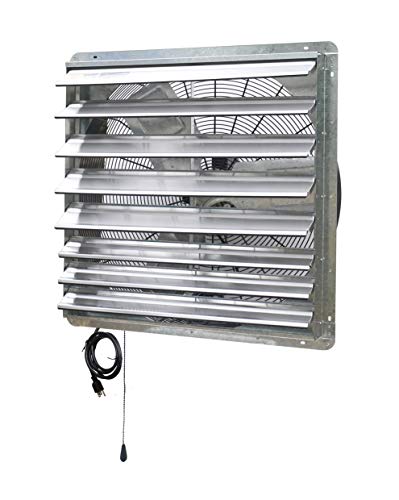 iLIVING 30" Wall Mounted Shutter Exhaust Thermostat Control-2 Speeds Vent Fan For Home Attic, Shed, or Garage Ventilation, 5088 CFM, 7500 SQF Coverage Area, Silver (ILG8SF30V-T) - size: 30 Inches