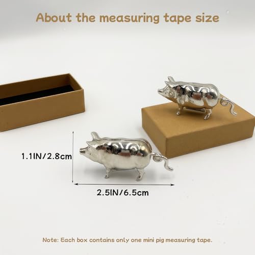 Antique-Inspired Pig Mini Tape Measure, Vintage Metal Pig Retractable Soft Tape Measure for Sewing, Cloth, Fabric & Body Measurements Tape, Cute Animal Tapes Measure for Crafts Quilting Sewing Lovers