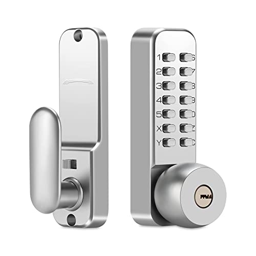 Mechanical Keyless Door Lock - No Electronic,Keypad Door Lock with Handle, Easy to Install,Suitable for Garages, Hotels, Offices, Warehouses