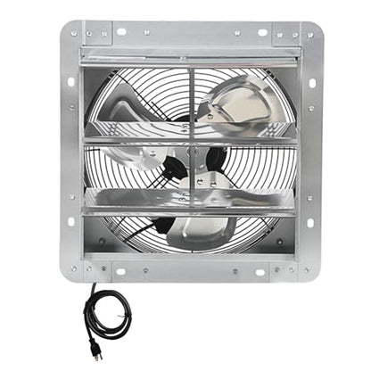 KEN BROWN 12 Inch Shutter Exhaust Fan, Gable Vent Fan, Wall Mount Ventilation, High Speed 1450 CFM, Automatic Aluminum Blades, for Garages, Shop, Greenhouse, Attic, with Power Cord - size: 12 Inch