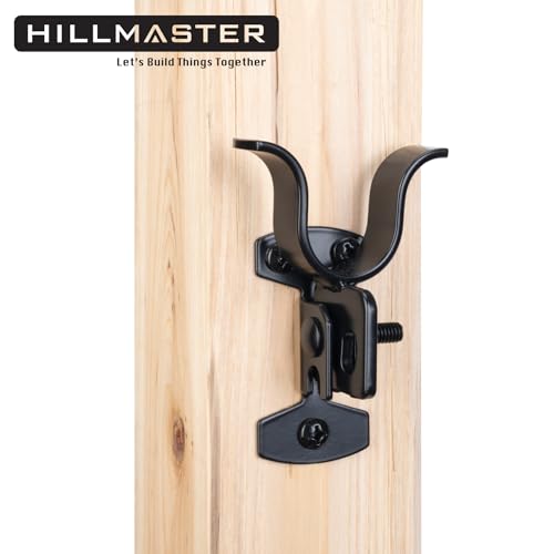 HILLMASTER 1-3/8" Flat Back Wall Mount Chain Link Fork Latch, Black Gate Fork Latch with Padlock Hole,Fence Latch Lock with Screws,Bolts,Gate Hardware Gate Latches for Outdoor Wooden Gates, 1 Pack - size: 1 Piece