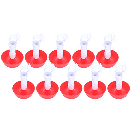 Yosoo Chick Water Drinker 10Pcs Poultry Drinking Cups 360-Degree Watering System with Adjustable for Chicks Square Tube