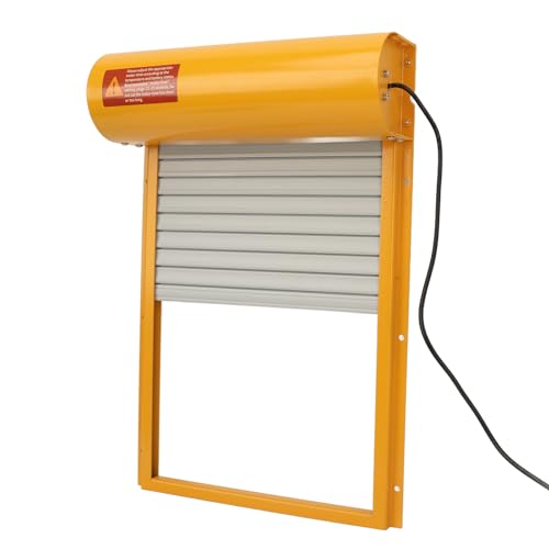 Jeanoko Solar Powered Automatic Chicken Coop Door with Timer, Sturdy Metal Frame, Protecting Poultry, for Chicken Duck Goose Farm Safety Equipment (Yellow) - color: Yellow