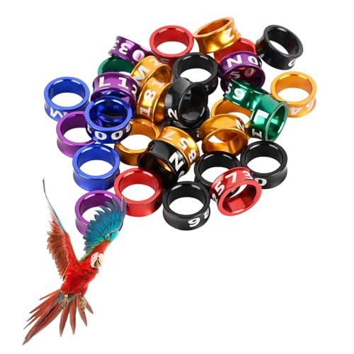 8.0mm Bird Leg Rings，Aluminum Identification Bands for Golden Sun, Monk, Keck, Moon Wheel, Miniature Vajra, 50 Packs with Bold Engravings - size: 8.0MM