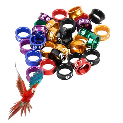 8.0mm Bird Leg Rings，Aluminum Identification Bands for Golden Sun, Monk, Keck, Moon Wheel, Miniature Vajra, 50 Packs with Bold Engravings - size: 8.0MM