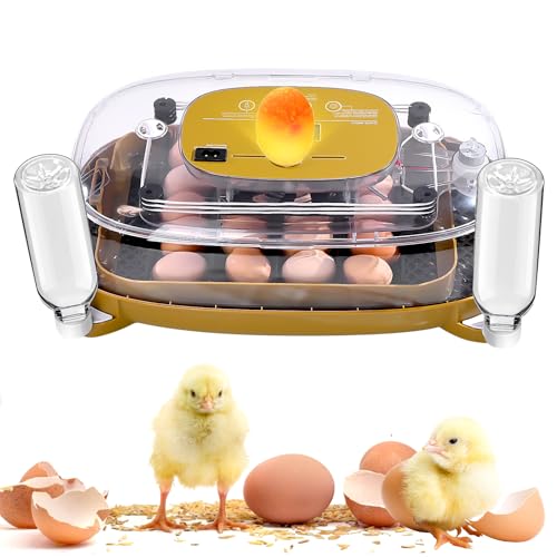 24 Egg Incubator with Automatic Turner, Thermometer seat and Humidity Control - Perfect for Hatching Chicken, Includes Egg Candler and Nesting Pads for Chicken coop