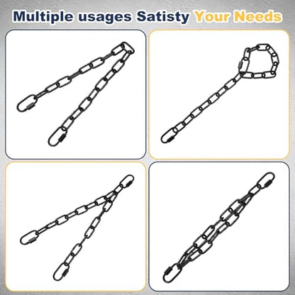 PATIKIL 2 Pcs Gate Chain Lock, 34 in x 2.5mm Dia Alloy Steel Hanging Chain Lock with 2 Clasps for Stall Barn Fence Gate Hammock Swing Punching Sandbag Yoga Gym, Black