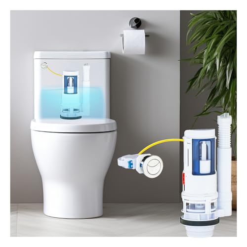 Dual Flush Valve, Push Button, Converter Kit, Replacement, Water-Saving, UPC & CUPC Listed Toilet Repair Kit, for Use with Standard 2-inch Flush Valves, Plastic, White - color: White(Button Version)