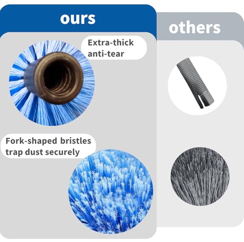 Screw on Webster Cobweb Duster Head for Pole,Spider Web Remover Brush, Cobweb Duster Head Attachment,Fits Standard 3/4 inch Threaded Poles(Big, Blue) - color: Blue