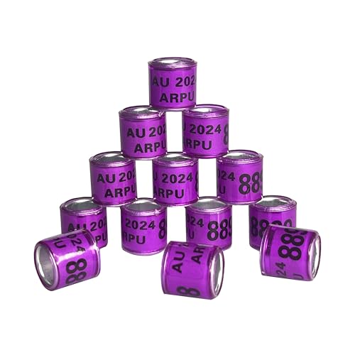 100PCS Custom Pigeon Foot Rings 8mm - Premium Aluminum Engraved Bird Leg Bands with Custom Text - Durable ID Markers Colorful Bird Tracking Bands for Flock Identification & Pet Management - color: Purple