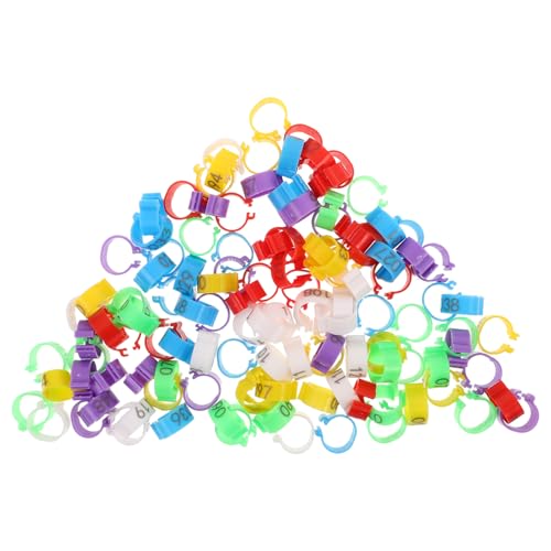 Abaodam 120pcs Poultry Identification Rings Durable Clip Chicken Leg Bands for Chickens Ducks Geese Easy Use Tags for Bird Marking Bright Colors for Improved Visibility