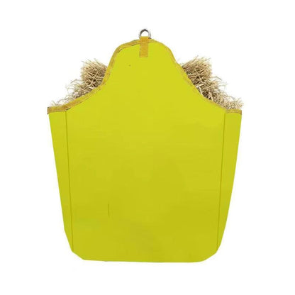BARN & STABLE Large Hay Bag for Horses - Slow Feed 27" * 21" * 6" - Trailer Feeder for Cow, Goats, Donkey, Cattle - Open Feed Hole and Metal Snap Fastener