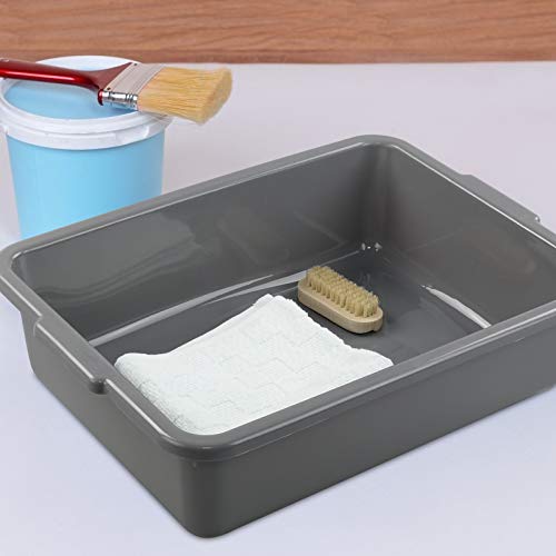 Kiddream 4-pack Commercial Bus Box Tote, 13 Liter Large Plastic Restaurant Bus Tub, Gray - color: Gray, size: 13 Liter