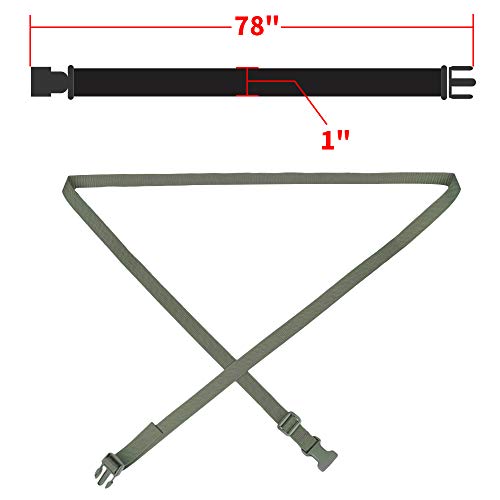 MAGARROW 78" x 1" Strap Buckle Packing Straps Adjustable 1-Inch Belt - color: Green 6.5 feet Long (4-PCS)