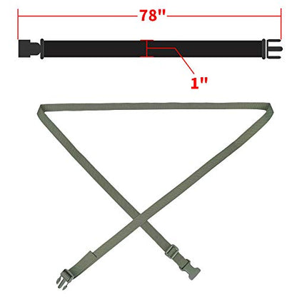 MAGARROW 78" x 1" Strap Buckle Packing Straps Adjustable 1-Inch Belt - color: Green 6.5 feet Long (4-PCS)