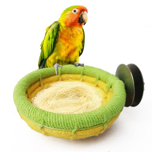 Cotton Rope Bird Nest Handmade Bird Breeding Nest Parrot Hatching Nesting for Budgie Canary Parakeet Finch Cockatiel Lovebird and Other Small Birds