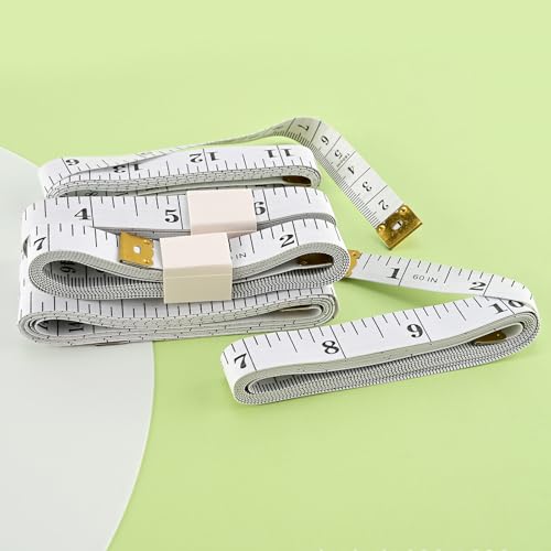 HESSION 2 Pack Soft Ruler 60-Inch Double Scales Measuring Tape White