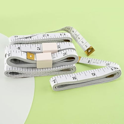 HESSION 2 Pack Soft Ruler 60-Inch Double Scales Measuring Tape White