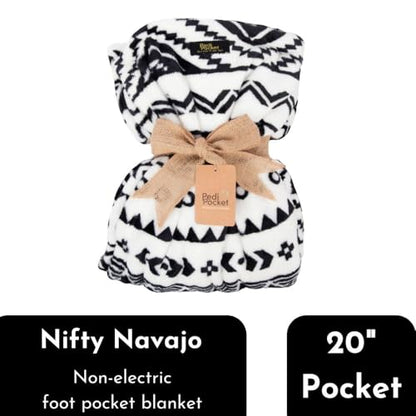 PediPocket Patented Foot Pocket Blanket – 50” x 70” with 20” Deep Foot Pocket, Plush Velvety Fleece Blanket, Everyday Luxurious Comfort, Machine Washable, Gift Idea – Nifty Navajo (Non-Electric) - color: Nifty Navajo