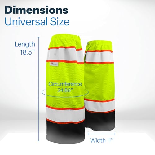 GGS Leg Gaiters - High Visibility Mesh with Reflective Tape, Lightweight Safety Gear for Hunting, Construction/Roadwork, Outdoor Projects, Universal Fit, Yellow/Green - color: High-visibility Yellow/Green, style: Mesh Polyester