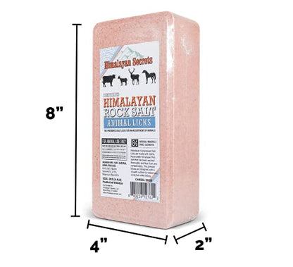 Salt Block for Deer & Horses – Compressed Mineral Salt Lick for Livestock, Cattle & Goats – Himalayan Secrets Pink Rock Salt Block (4.4LB/2KG, Block) - size: 4.4 Pound (Pack of 1)