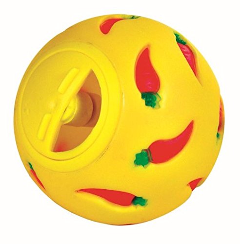 Treat Ball Toy for Guinea Pigs, Rabbits, Hedgehogs and Other Small Pets, 7 cm, Yellow, Adjustable Opening Treat Toy New