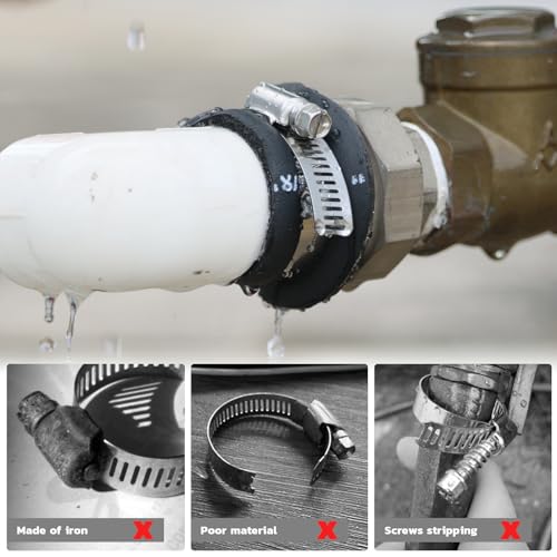 OURU 30PCS Hose Clamps Stainless Steel Assortment Adjustable 1/4"-1-1/8"(6-29mm) Worm Gear Hose Clamp, Heavy Duty Metal Small Hose Clamps for Automotive, Pipe, Radiator Plumbing, Fuel Line - size: 30PCS KIT-HOSE CLAMP(1/4"-1-1/8")
