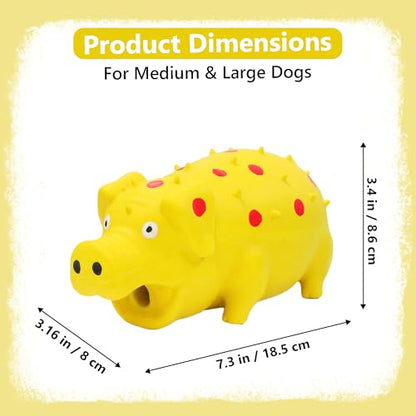 Squeaky Pig Dog Toy that Oinks, Latex Pig 7.3 in Grunting Dog Toys, Durable Dog Chewing Toys for Small Medium Large Dogs(Yellow, 1 Pcs) - color: Yellow 20CM