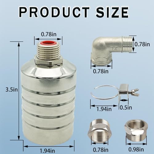 Float Valve,1/2" to 3/4" Water Float Valve,304 Stainless Steel Fully Automatic Water Level Controller for Water Tank,Pool, Livestock Troughs. - size: 1/2 Float Valve-3/4