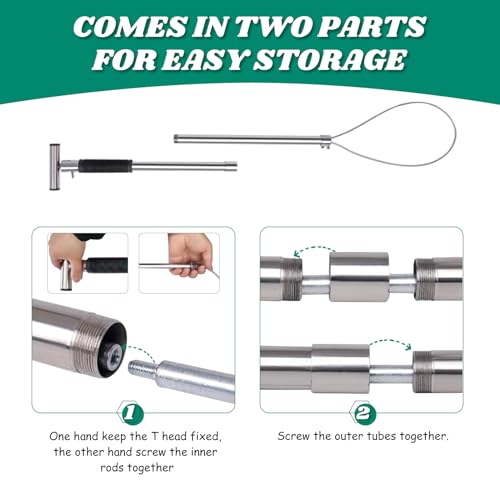 Dog Catcher Pole, Portable Hog Pig Catcher Pole,Stainless Steel Animal Control Pole Tool for Pig Dog Animals Swine, Livestock Farm Equipment