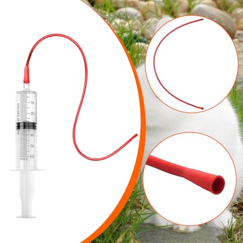 24 Pcs Lamb and Goat Kid Feeding Kit Including 3 Pcs 400ml Lamb Feeding Bottles 15 Pcs Goat Nipples 6 Pcs Feeding Tube Kit 60 ml Syringe and 16 FR Tube for Puppies Goat Feeding Baby Goats