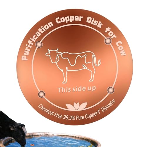 Copper Waterer Cleaning Disc, All Season Livestock Water Purifier Tray Keeps Water Clean for Poultry, Dogs & Cattle - size: ox