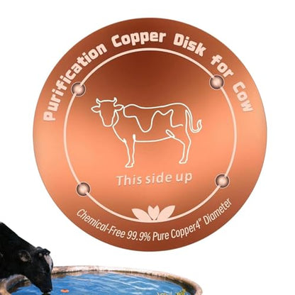 Copper Waterer Cleaning Disc, All Season Livestock Water Purifier Tray Keeps Water Clean for Poultry, Dogs & Cattle - size: ox