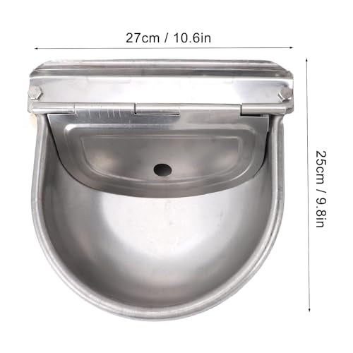 CHICIRIS Automatic Animal Drinking Water Bowl, 304 Stainless Steel Waterer with Float Valve for Livestock Cattle Horse Dog, Auto Water Dispenser for Farm
