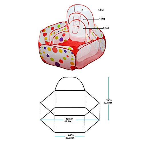 Kuuqa Ball Pit Play Tent with Basketball Hoop for Kids Toddlers Outdoor Indoor Play 4 Ft/120CM (Balls Not Included)