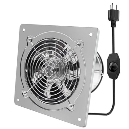 6 Inch Exhaust Fan with Speed Controller,235CFM Kitchen Exhaust Fan with Damper, 110V 40W Wall Ventilation Fan, Stainless Steel Extractor Fan for Window, Basement, Bathroom(6-inch Silver) - color: 6-inch Silver
