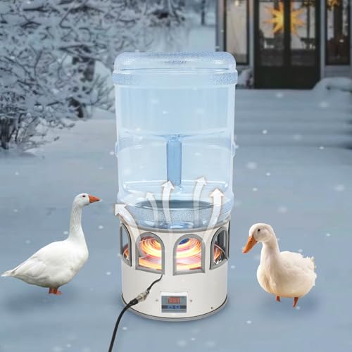Chicken Water Heater, 18.9L/5 Gallon Adjustable Temperature Poultry Drinking Water Heater Machine 50W 110V Chicken Coop Accessories in Winter Heavy Duty Heated Waterer for Birds, Ducks, Indoor Outdoor