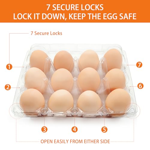 100 Pack 3x4 Plastic Egg Cartons Bulk 12 Count Clear, Reusable Stackable Dozen Chicken Eggs Containers Holders for Storage, Family, Farm Markets and Commercial Display - size: 3x4 Grid