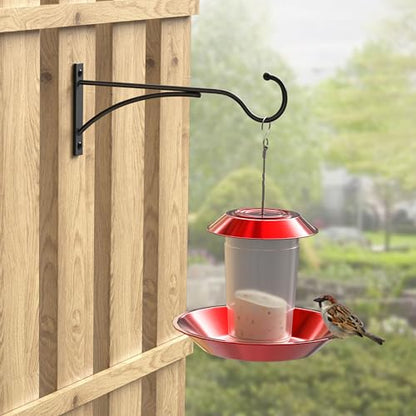 11 Inch 2 Pack Heavy Duty Plant Hangers Outdoor, Metal Plant Brackets for Hanging Baskets, Plant Wall Hooks for Bird Feeders, Wind Chimes & Lanterns, Premium Metal Hooks Matte Black, 30lbs Capacity - size: 11 in, 2 pk