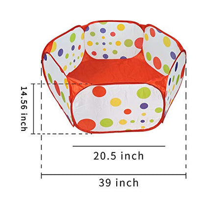 WishLotus Small Animal Playpen, Portable Outdoor Pet Exercise Fence Pop-Up Metal Wire Yard Fences, Foldable Pet Tent Play Pen for Guinea Pig, Hamster, Chinchillas and Hedgehogs, Rabbits (Red) - color: Red