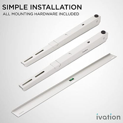 Ivation Split AC Mounting Bracket, Universal Heavy-Duty Outdoor Wall Mount System with Hardware & Level for Ductless Mini Split Air Conditioner Condenser & Heat Pump Units, 440 Lb. Max Capacity
