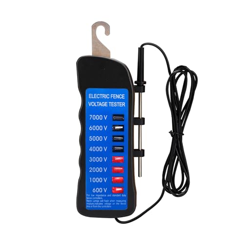 Electric Fence Voltage Tester, 7KV Fence Tester 8 Neon Indicator Lights/Fence Tester for Farms Farms Fault Finder Portable Testing Tool - style: 600v-7kv