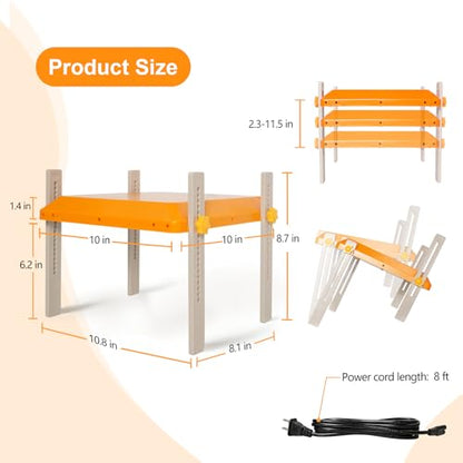 Chick Brooder Heating Plate, Briidea 80W Brooder Heater with 110–130℉ Constant Heat, Energy-Efficient, Adjustable Height & Angle, 10 PET Cleaning Film, Warmth Like Hen, 10" x 10" for 15 Small Poultry - color: Straight support
