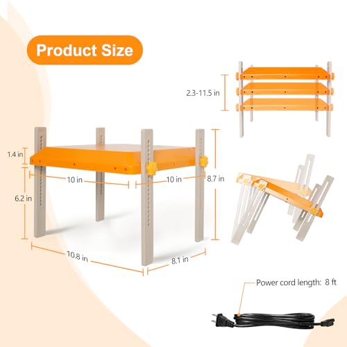 Chick Brooder Heating Plate, Briidea 80W Brooder Heater with 110–130℉ Constant Heat, Energy-Efficient, Adjustable Height & Angle, 10 PET Cleaning Film, Warmth Like Hen, 10" x 10" for 15 Small Poultry - color: Straight support