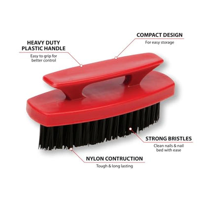 Performance Tool 20222 Heavy Duty Nylon Bristle Brush with Easy Grip Handle for Tough Cleaning Jobs