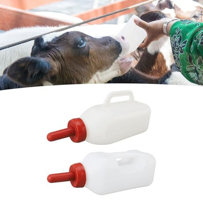 2L Calf Nursing Bottle, Milk Feeder Nursing Feeding Bottle Thicken Leakproof Silicone Calf Bottles with Handle Livestock Supplie for Farm Pasture(Horizontal Milk Pot)